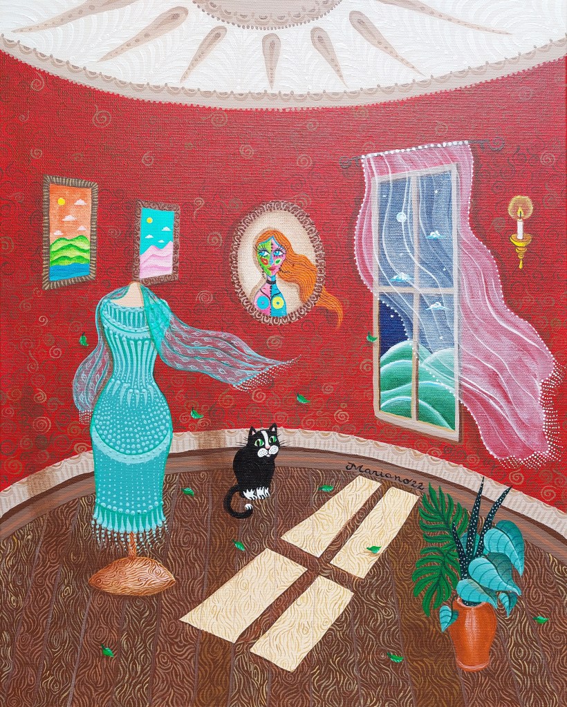 The mystery of the green dress and the night breeze
40x50
2022
600€
