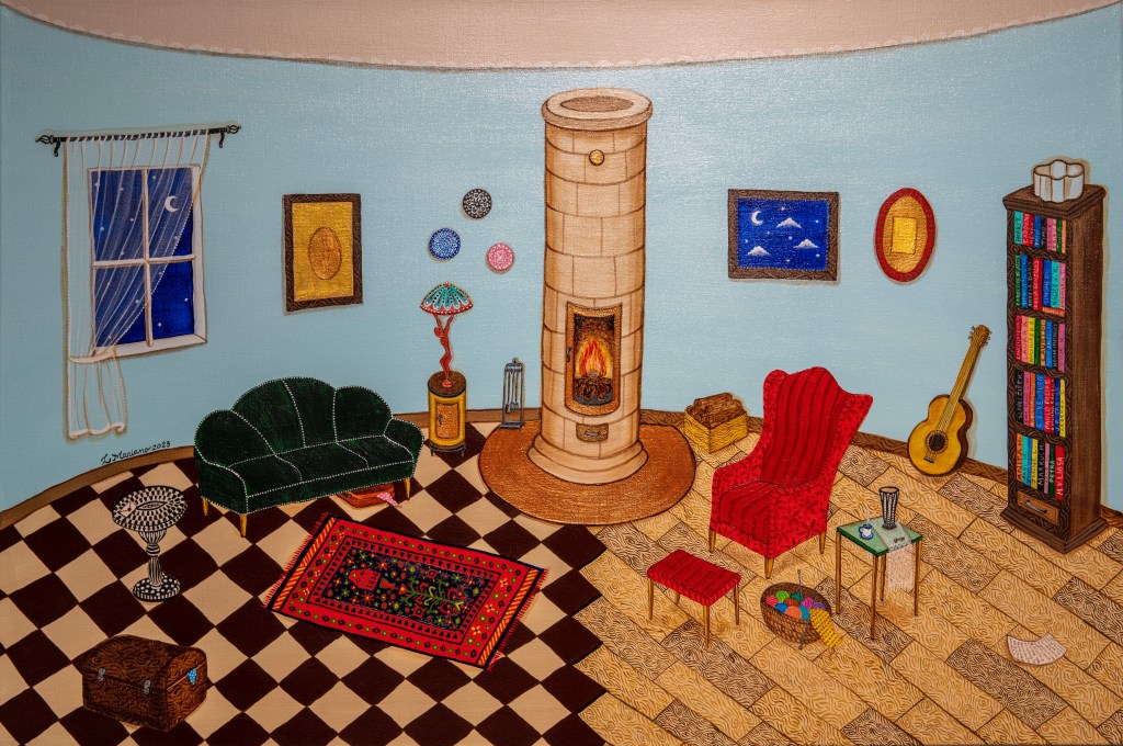 9/12 - Living with differences -  – Luciana Mariano © 2023. Painting available at MakslaXO Gallery, Riga – Latvia.